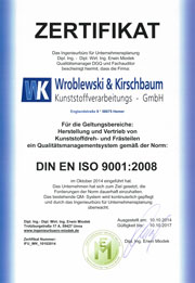 Zertifikat DIN EN ISO 9001:2008 Zertifikat DIN EN ISO 9001:2008